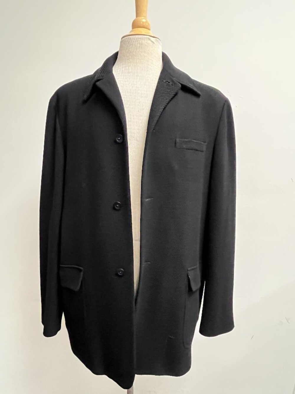 Gianni Versace black wool twill jacket L Made in Italy